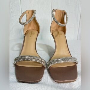Worthington Brown Heels with Rhinestone Straps